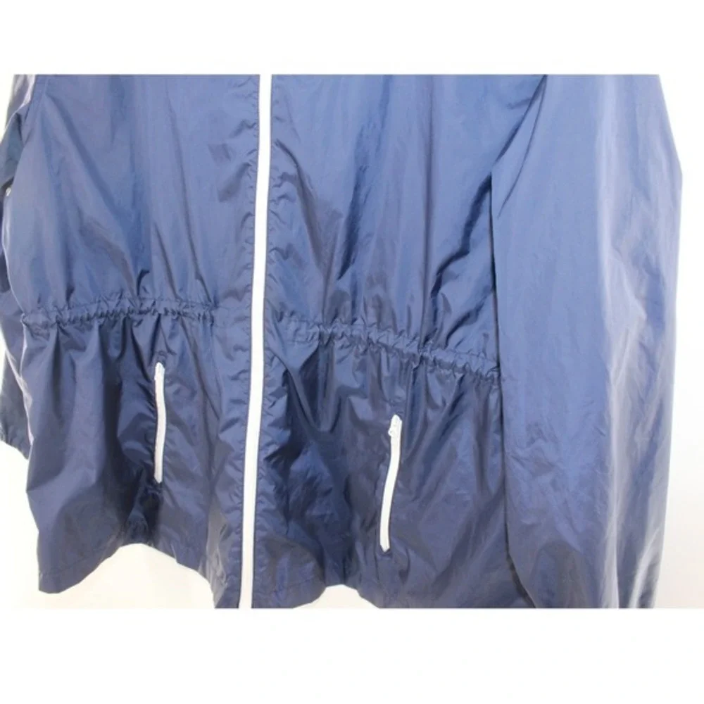 Old‎ Navy Windbreaker Jacket Hooded Cinched Waist XXL Navy Blue